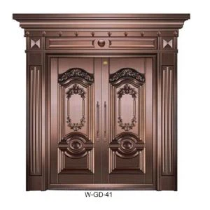 דלת אבטחה חיצונית מתכת נחושת