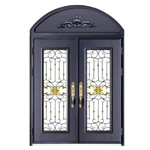 דלת ראש חצי זכוכית ברזל יצוק