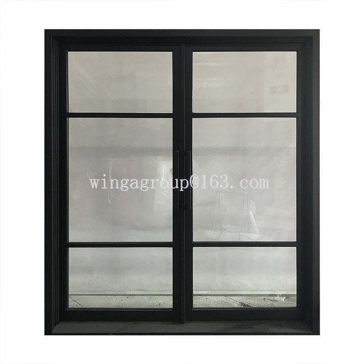 Simple French Double Open Wrought Iron Door