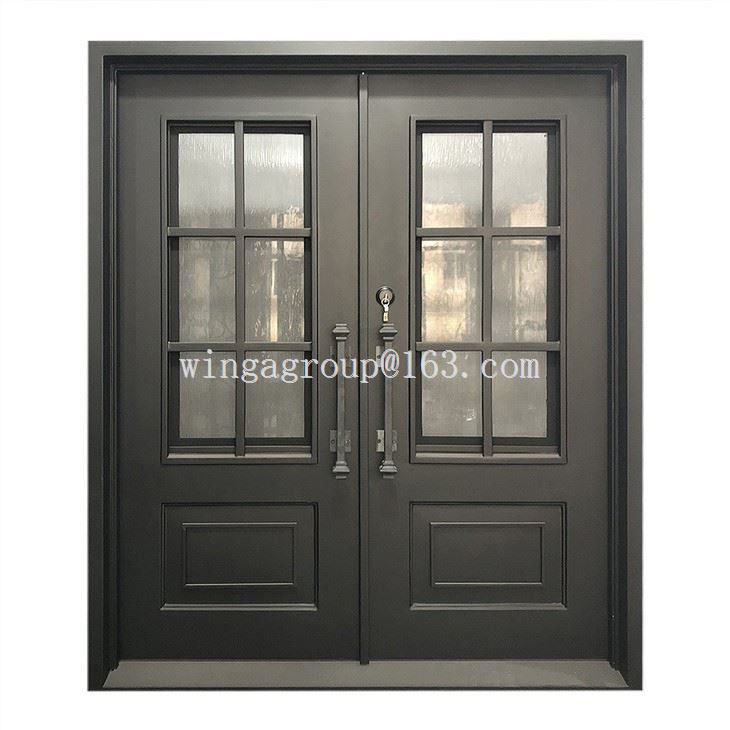 Simple French Double Open Wrought Iron Door