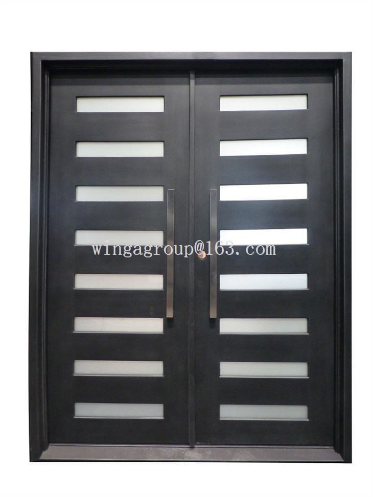 Simple French Double Open Wrought Iron Door