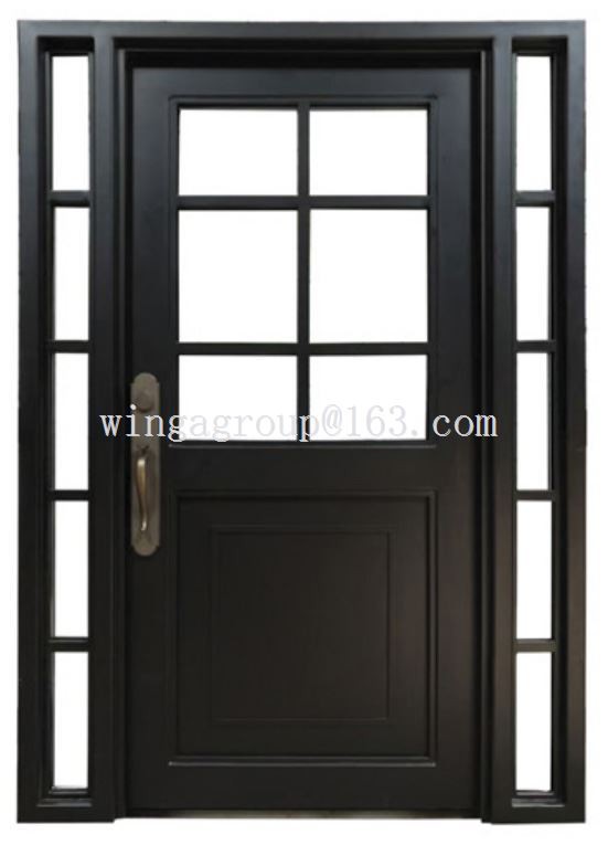Simple French Double Open Wrought Iron Door